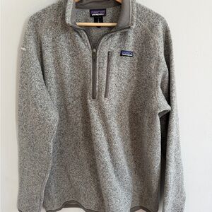 Patagonia Men’s Better Sweater 1/4 Zip Gray Logo On Sleeve Size XL